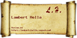 Lambert Hella névjegykártya